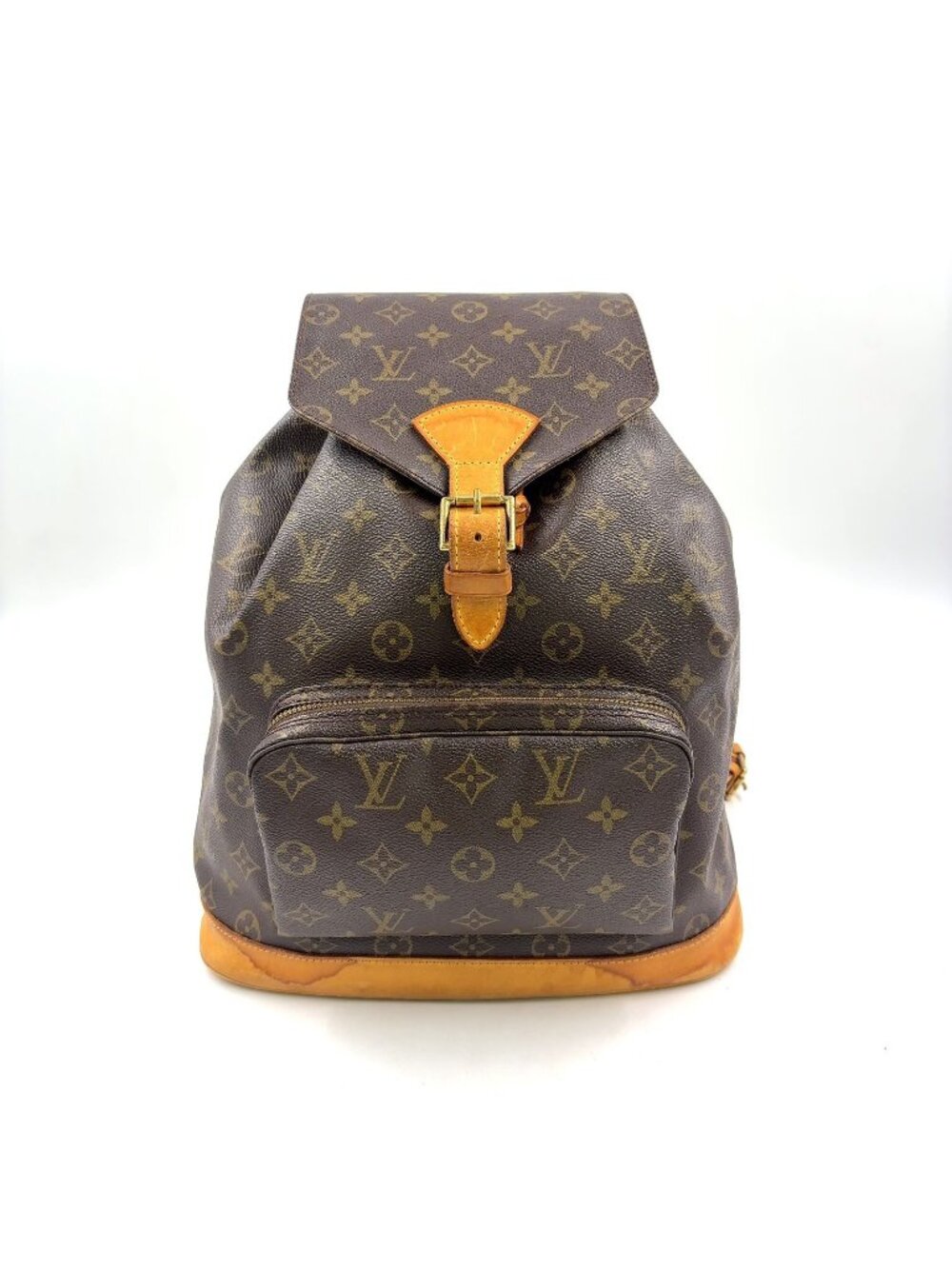 Louis Vuitton Montsouris GM Monogram Leather Brown Light Backpack Gold